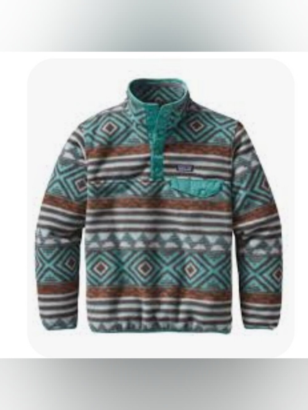 Patagonia Synchilla Kids Aztec Snap-T Pullover Fleece Jacket Size M 10.